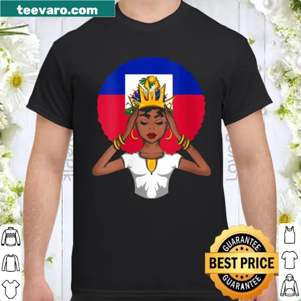 Proud shirt for women with 'Melanin Haitian Queen' text