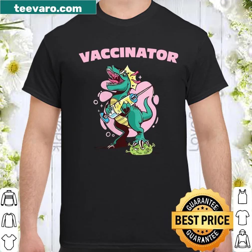 Healthcare-themed shirt featuring 'Vaccinator' text
