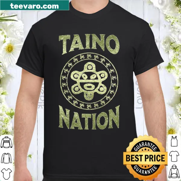 Shirt featuring Taino Coqui sun design, celebrating Puerto Rican heritage