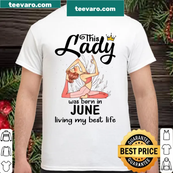 Inspirational yoga shirt with the phrase 'living my best life'