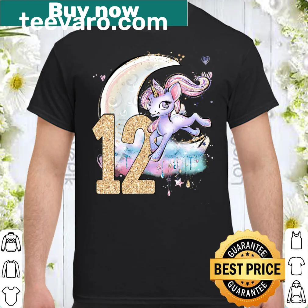 Unicorn birthday shirt with celestial design for girls