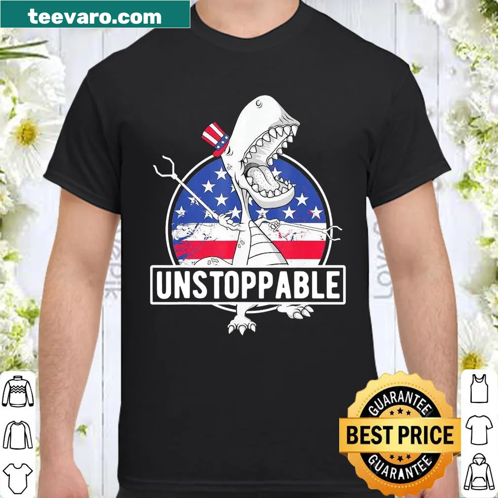 Funny dinosaur shirt celebrating Independence Day