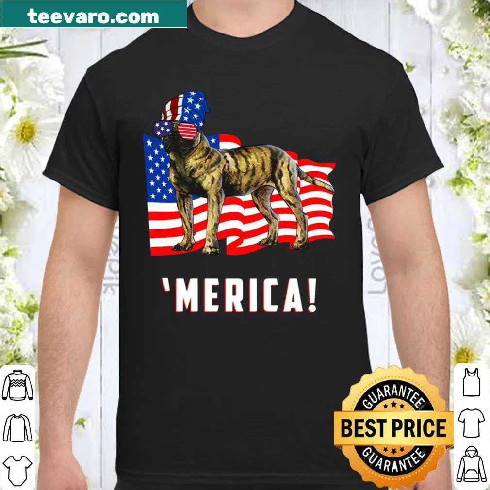 Fourth of July shirt featuring a Presa Canario dog design.