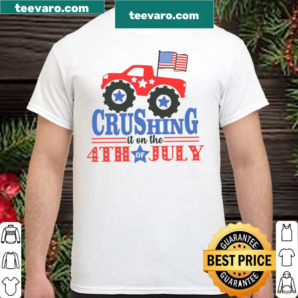 4th of July raglan shirt with truck graphic