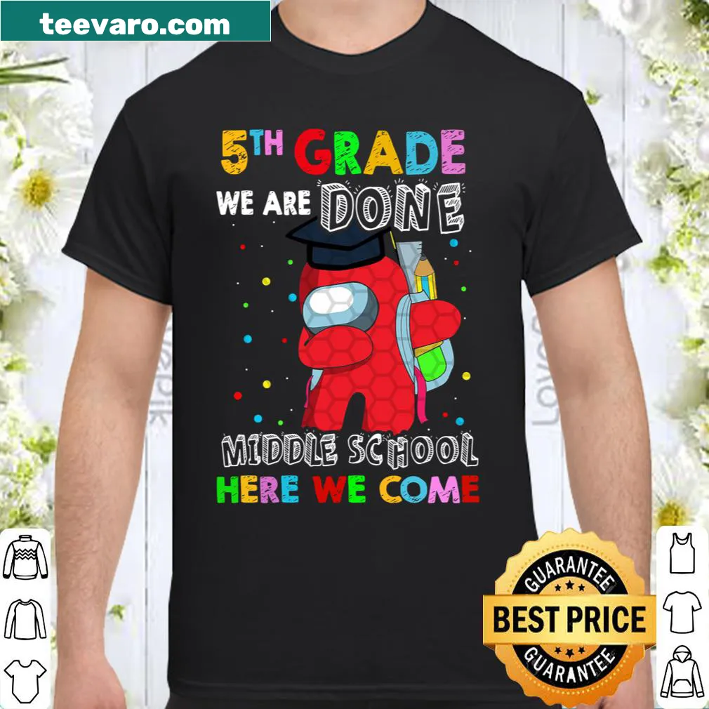 Graduation shirt for 5th graders with celebratory text