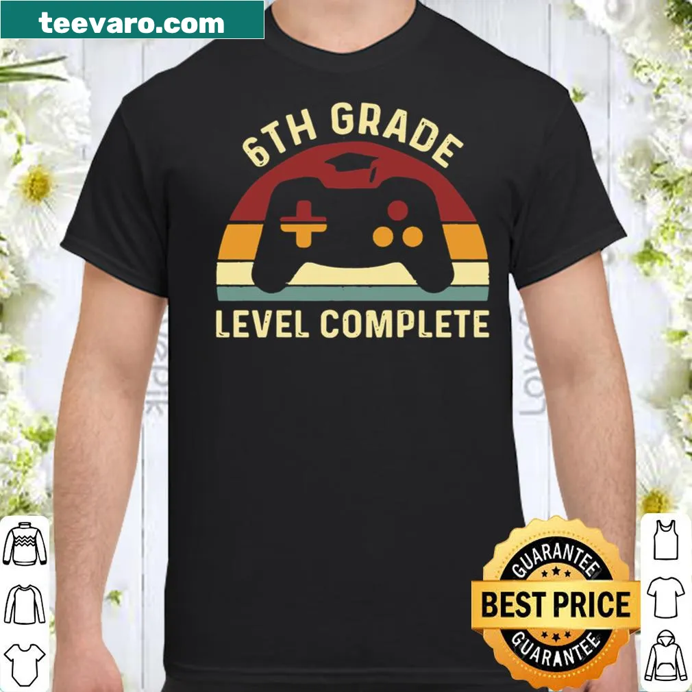 Playful shirt celebrating achievement at 6th grade level