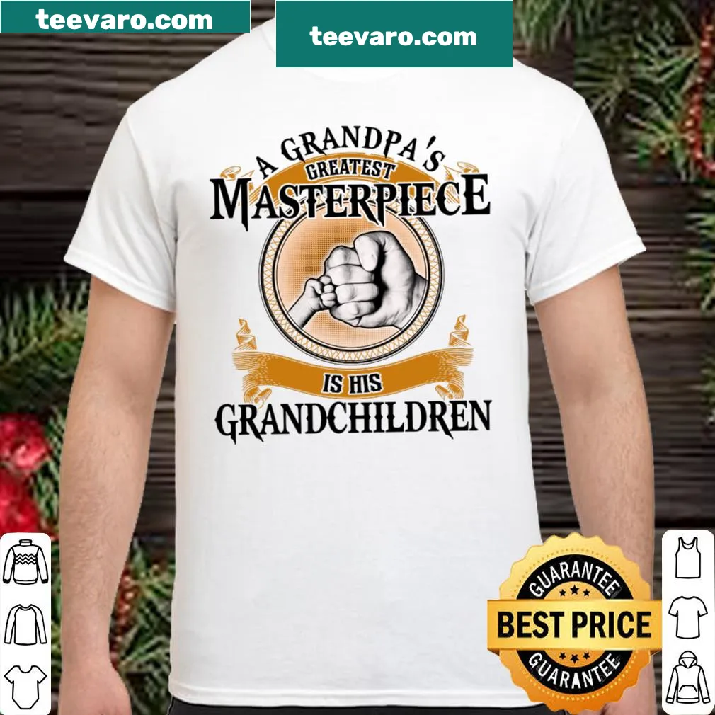 Typography design saying 'A Grandpa's Greatest Masterpiece' for grandpas