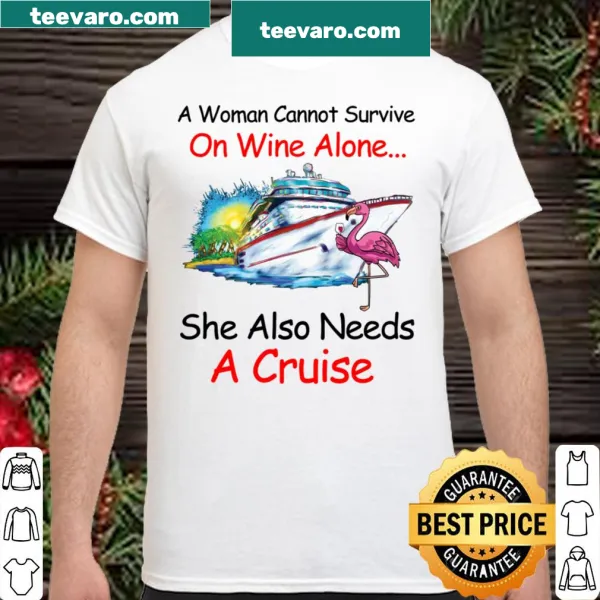 Witty design saying wine and cruise are essential for women