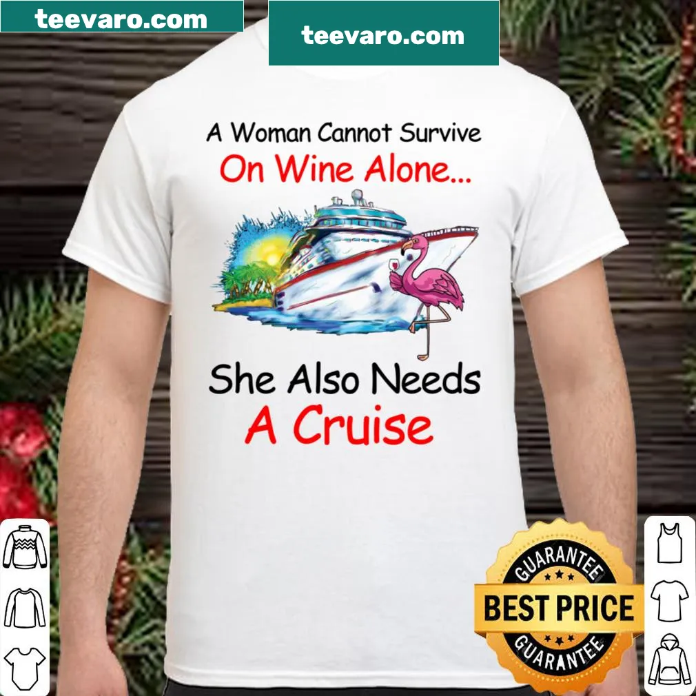 Witty design saying wine and cruise are essential for women
