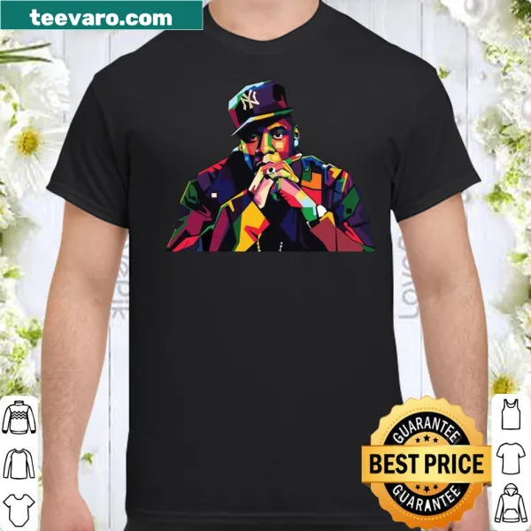 Artistic typography inspired by rapper JAY-Z on a fashion shirt.