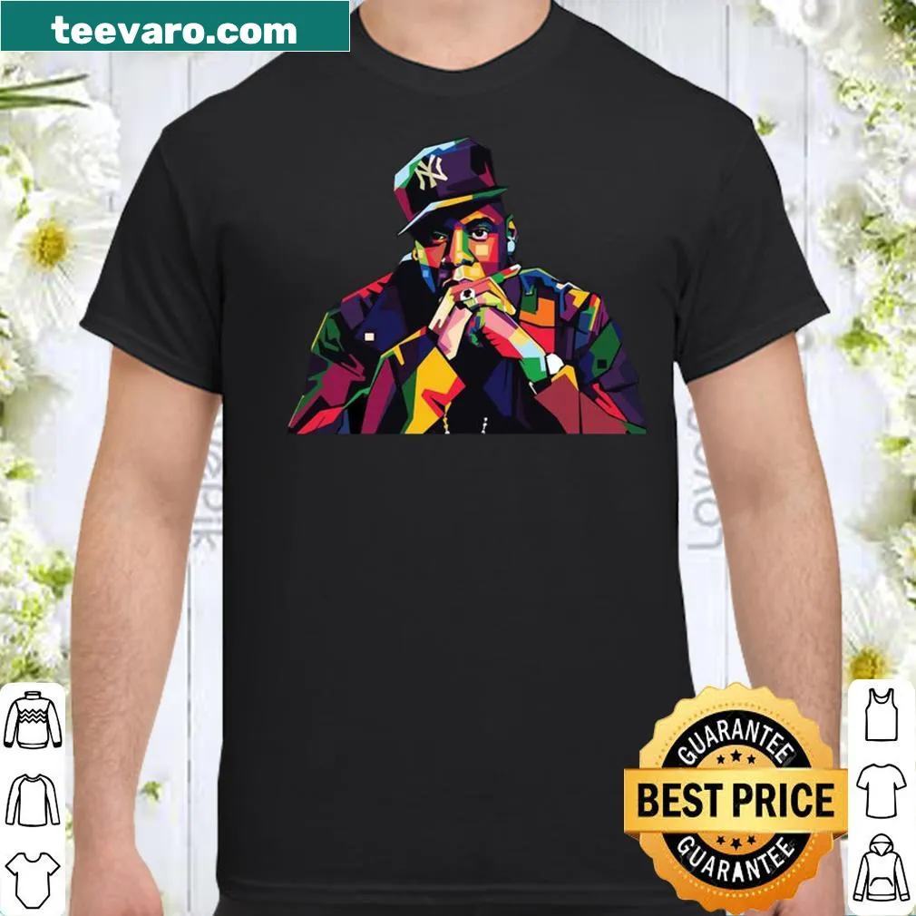 Artistic typography inspired by rapper JAY-Z on a fashion shirt.