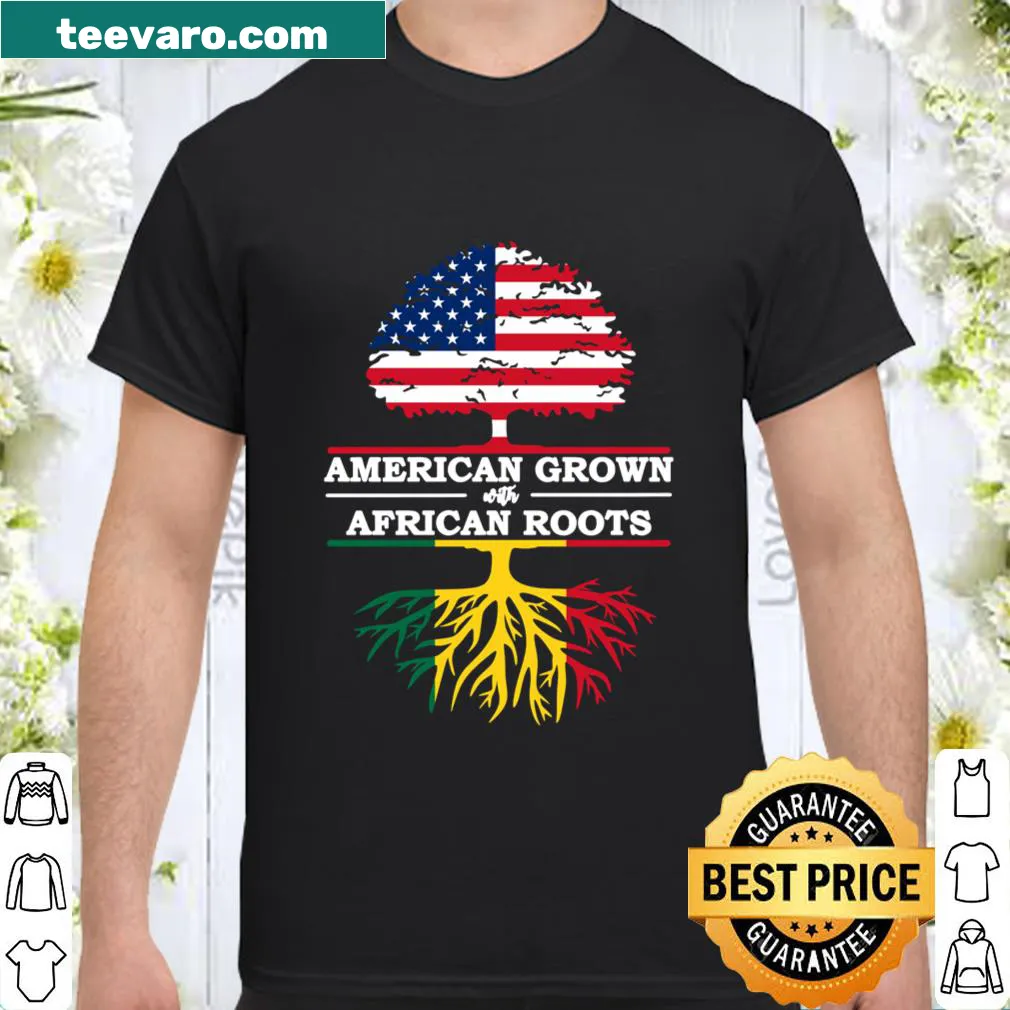Shirt featuring a flag design symbolizing African roots and American pride