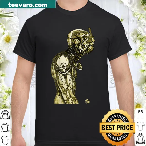 Whimsical alien robot illustration on a playful shirt