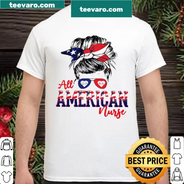 Proud nursing shirt with 'All American Nurse, All American CNA' text