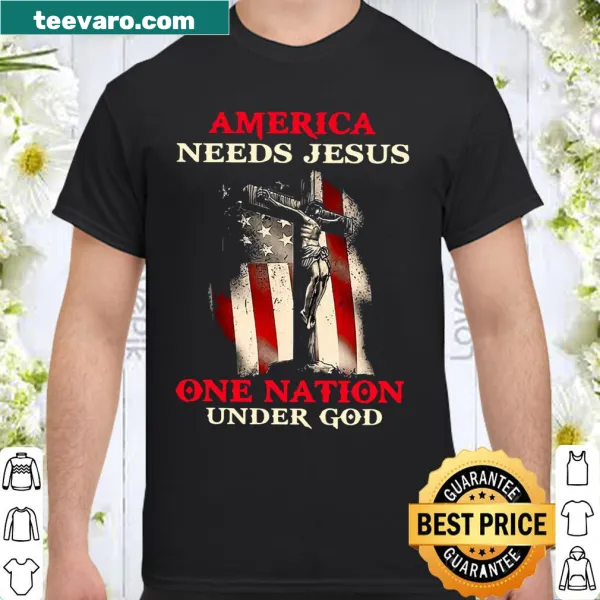 Shirt with the phrase 'America Needs Jesus' for faith and patriotism