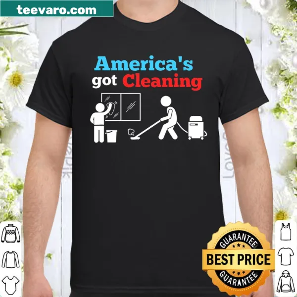 Patriotic cleaning-themed shirt with humorous graphics