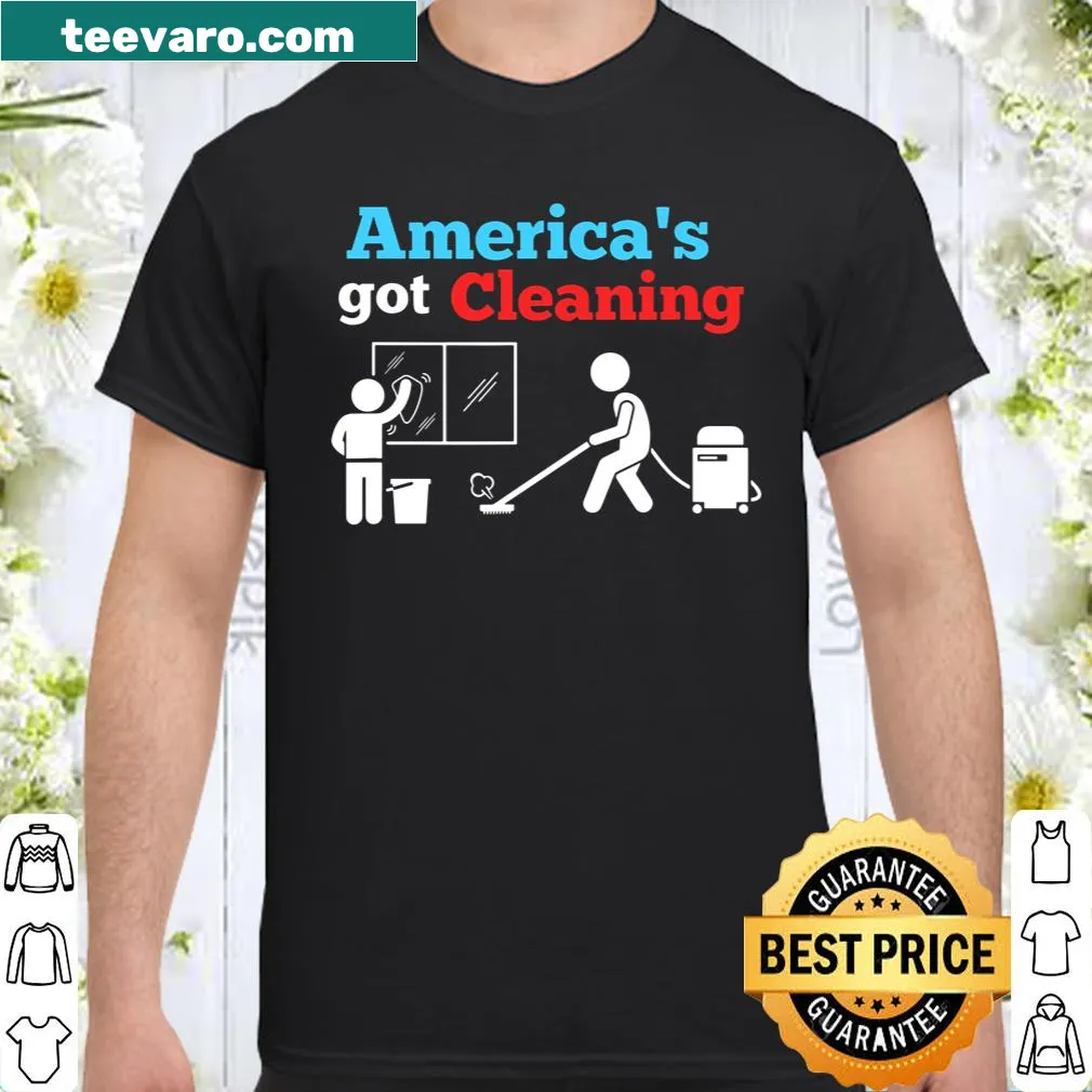 Patriotic cleaning-themed shirt with humorous graphics