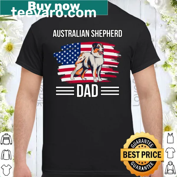 Australian Shepherd dad shirt with patriotic design