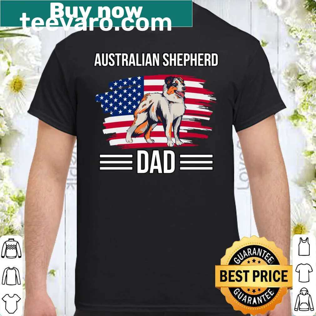 Australian Shepherd dad shirt with patriotic design