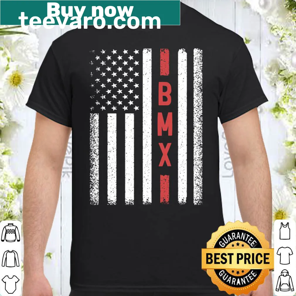 BMX bike and American flag graphic shirt for patriotic occasions