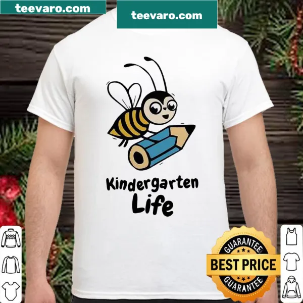 Cute shirt with a bee holding a pencil for kindergarten students
