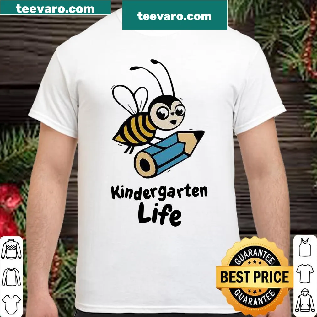 Cute shirt with a bee holding a pencil for kindergarten students