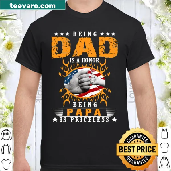 Father's Day shirt with fist bump and American flag