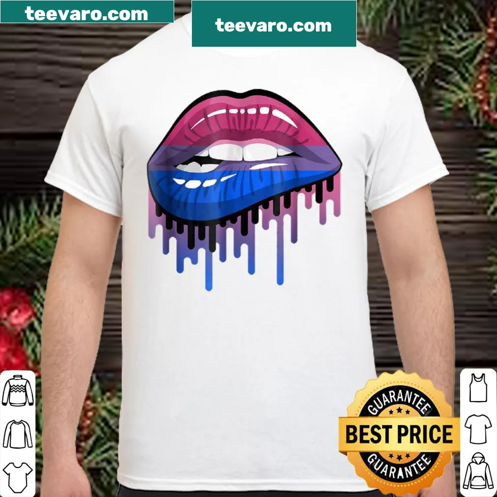 Bisexual flag lips graphic shirt for LGBTQ pride