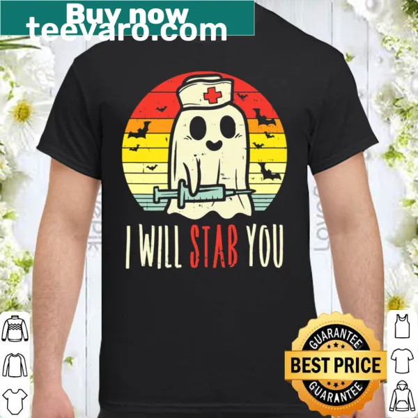 Halloween-themed shirt for nurses with a ghostly phrase.