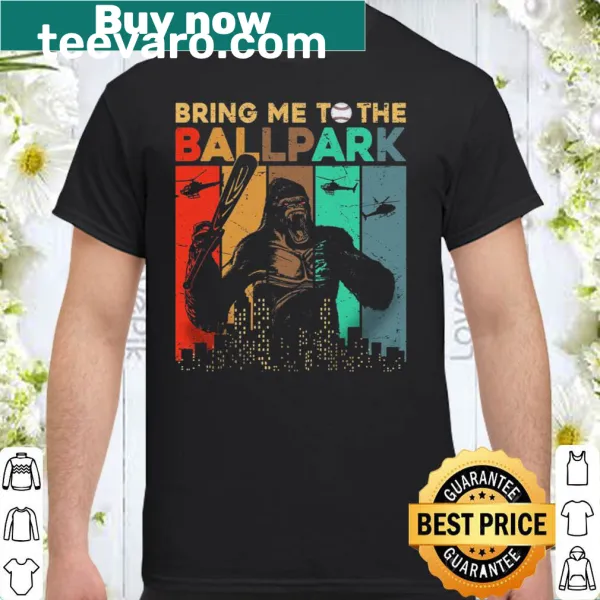 Shirt with the phrase 'Bring Me To The Ballpark' in playful typography.