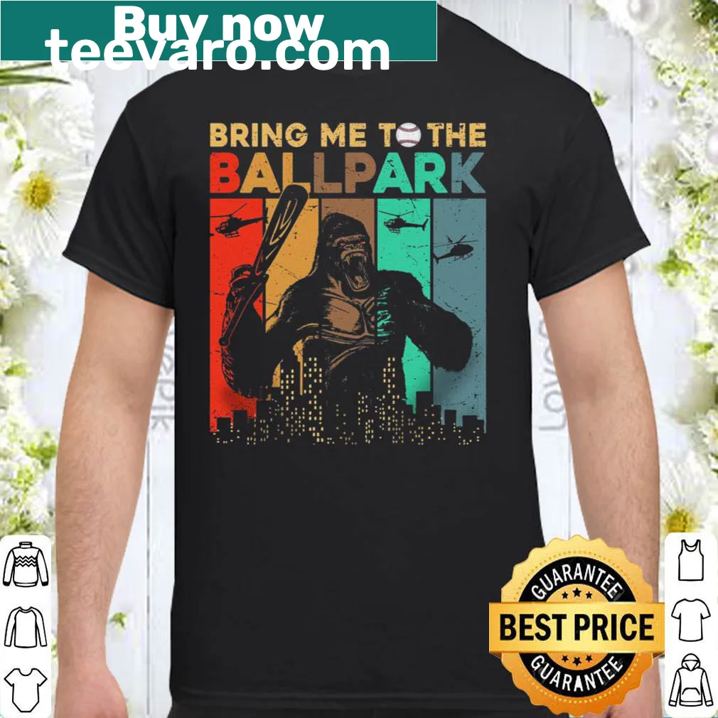 Shirt with the phrase 'Bring Me To The Ballpark' in playful typography.