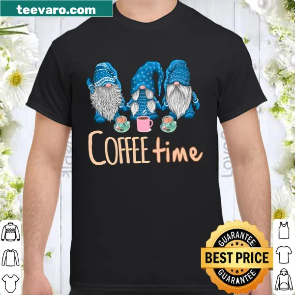 Cute T-shirt with illustration of Tonttu enjoying coffee