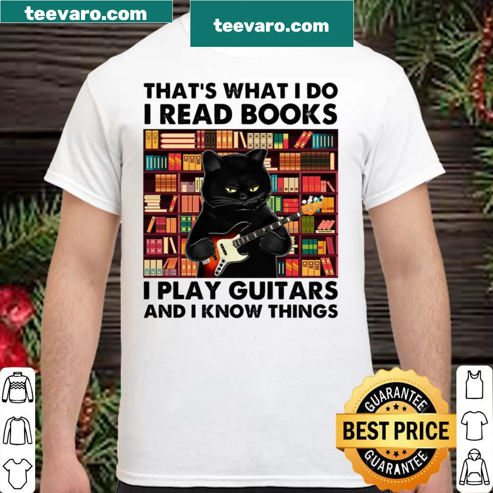 Typography shirt for cat lovers that expresses reading and music passion