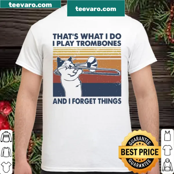 Vintage shirt with trombone graphic and playful text