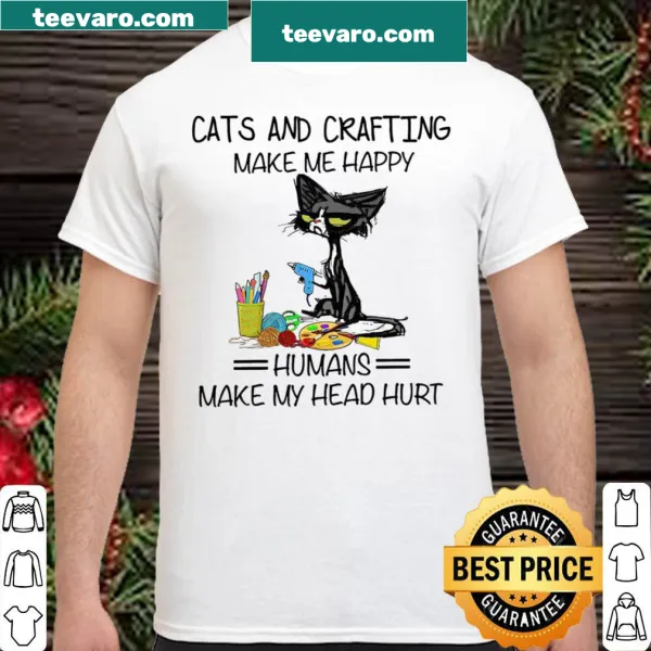Funny crafting and cat lover t-shirt with playful typography