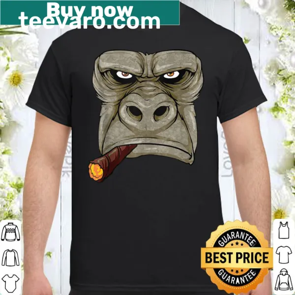 Humorous shirt featuring a gorilla smoking a cigar