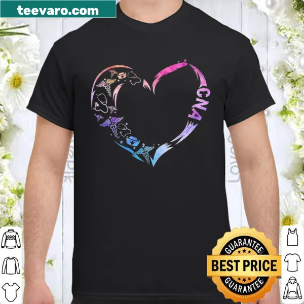 Nurse shirt with the phrase 'Cna love' in a heartfelt design