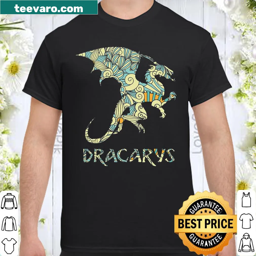 Playful t-shirt featuring the 'Dracarys' phrase and dragon design — on a women's shirt