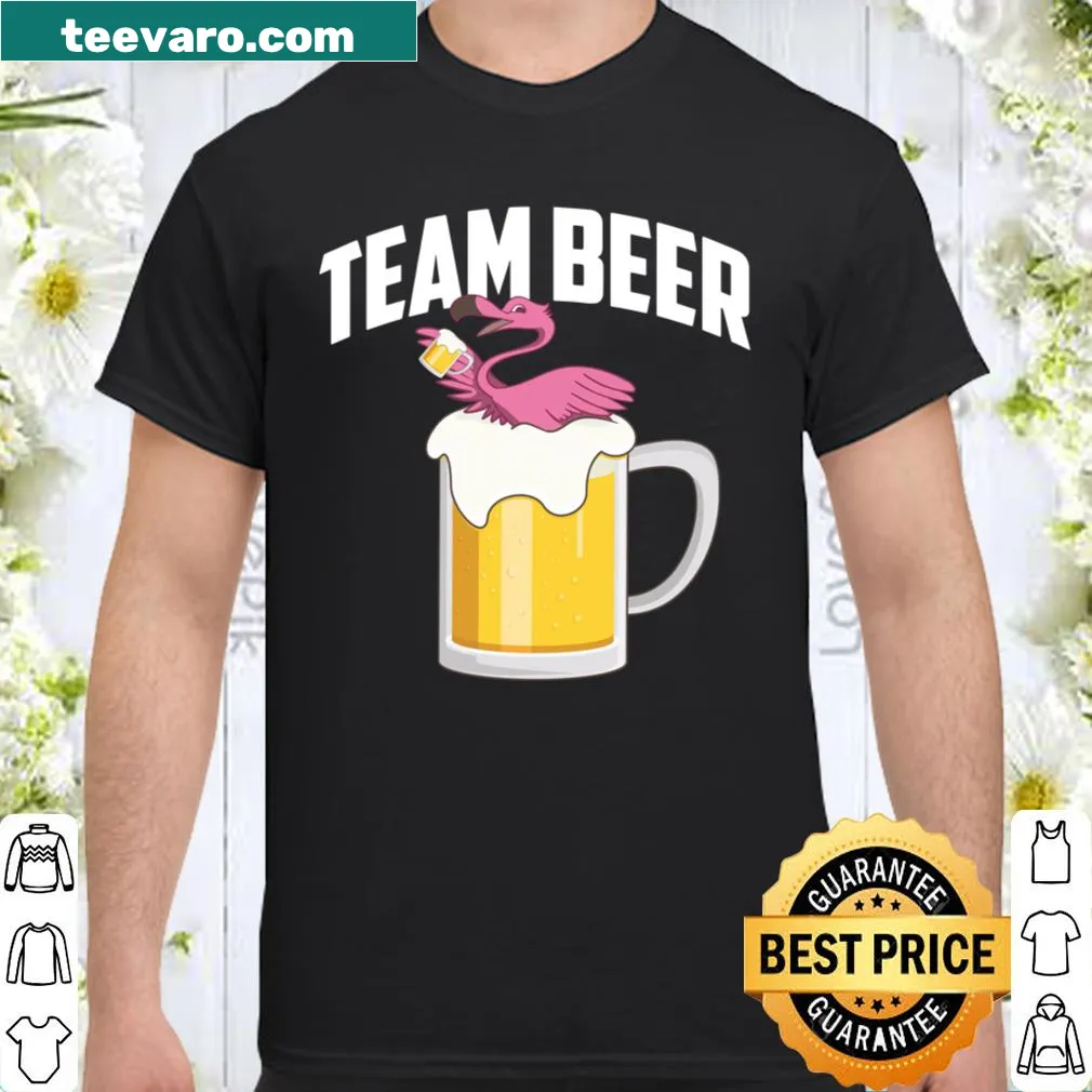 Funny flamingo shirt with the phrase Cool Team Beer