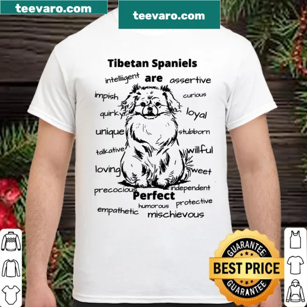 Shirt featuring a cute illustration of a Tibetan Spaniel