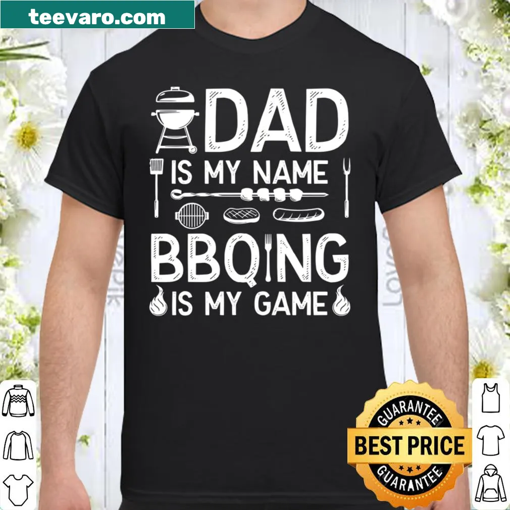 Dad BBQ shirt with humorous text about BBQing