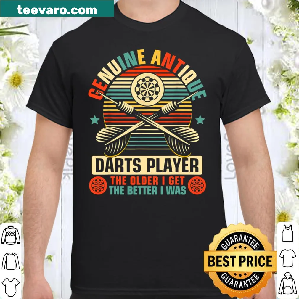 Genuine darts player t-shirt with simple typography.