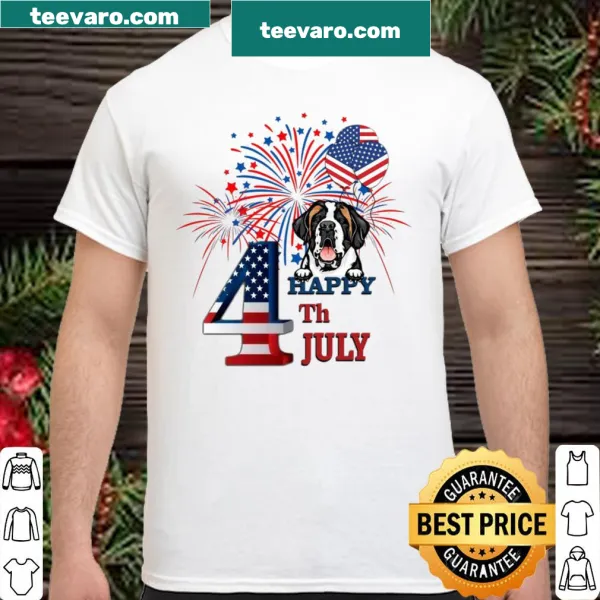 Dog Happy 4th July shirt with festive illustration