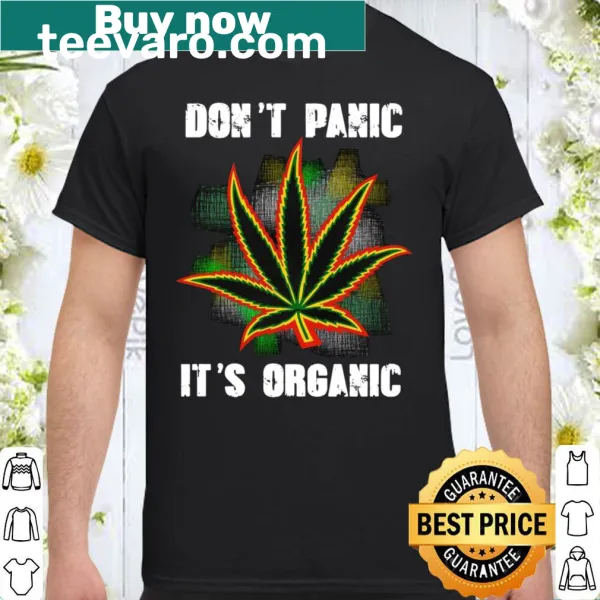 Humorous shirt promoting organic living with playful text
