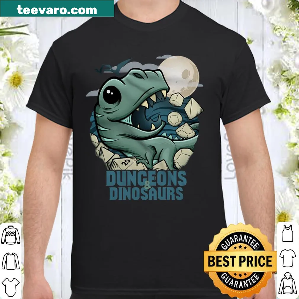 Whimsical illustration of dinosaurs in a fantasy setting