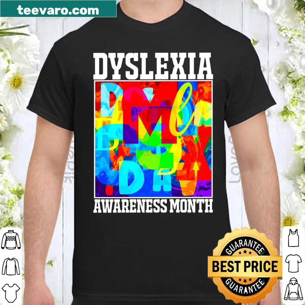 T-shirt promoting dyslexia awareness with an informative message