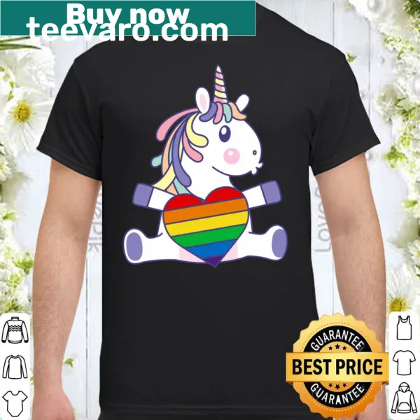 Rainbow unicorn-themed pride T-shirt celebrating inclusivity