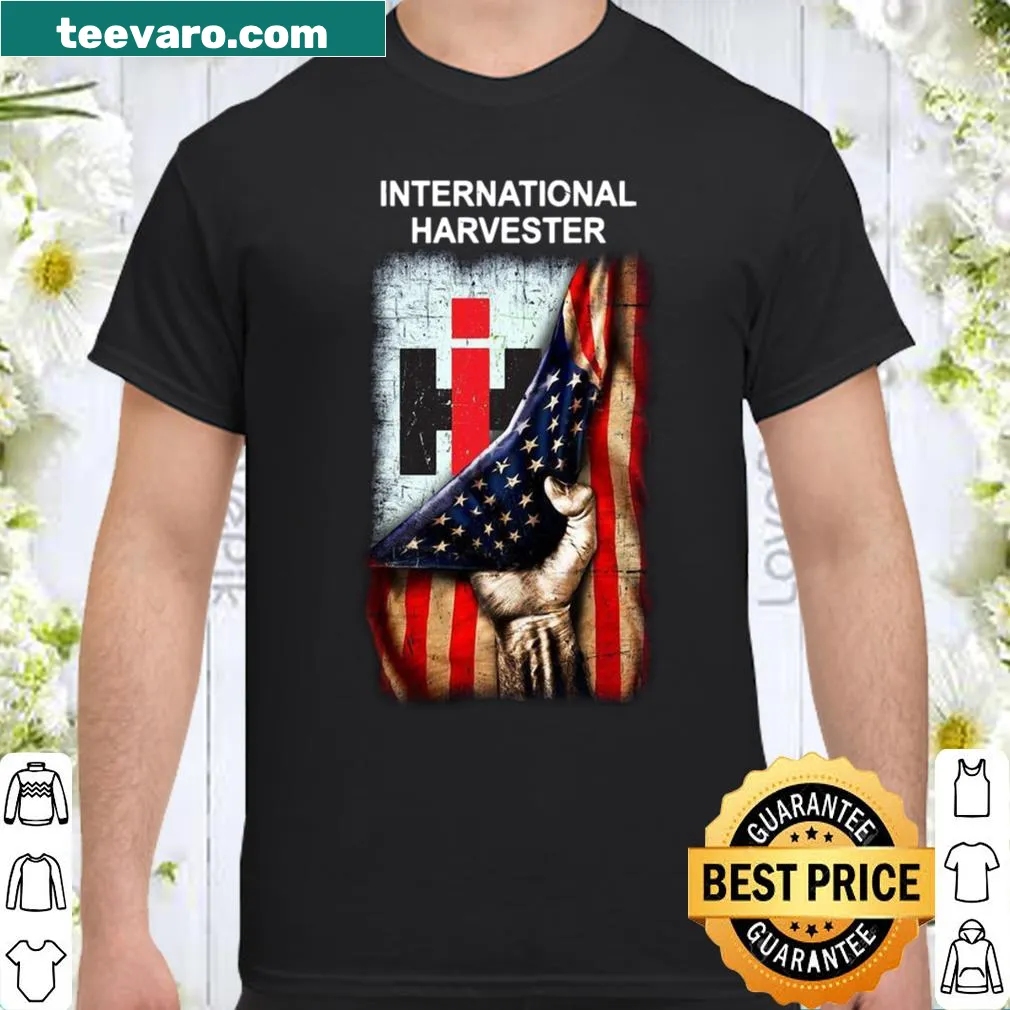 Shirt with International Harvester logo and American flag