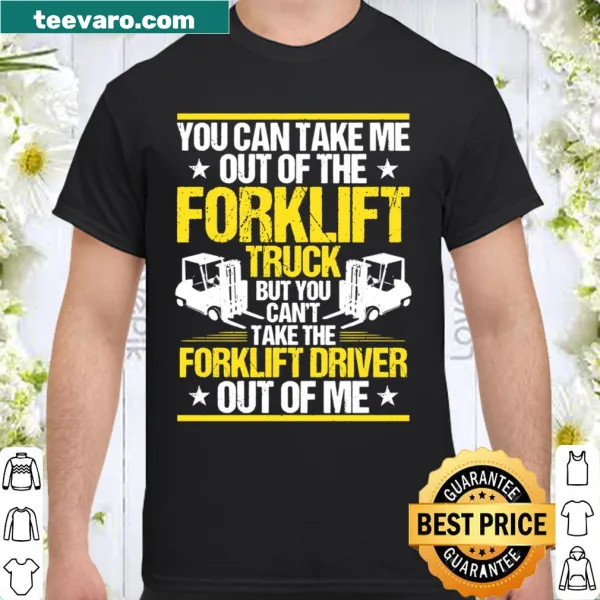 Bold text t-shirt for forklift operators expressing pride
