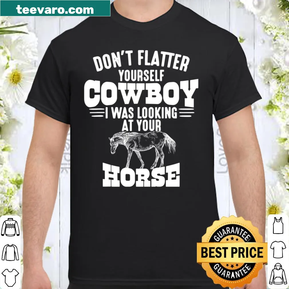 Funny cowgirl shirt with playful slogan celebrating the rodeo lifestyle — on a women's shirt